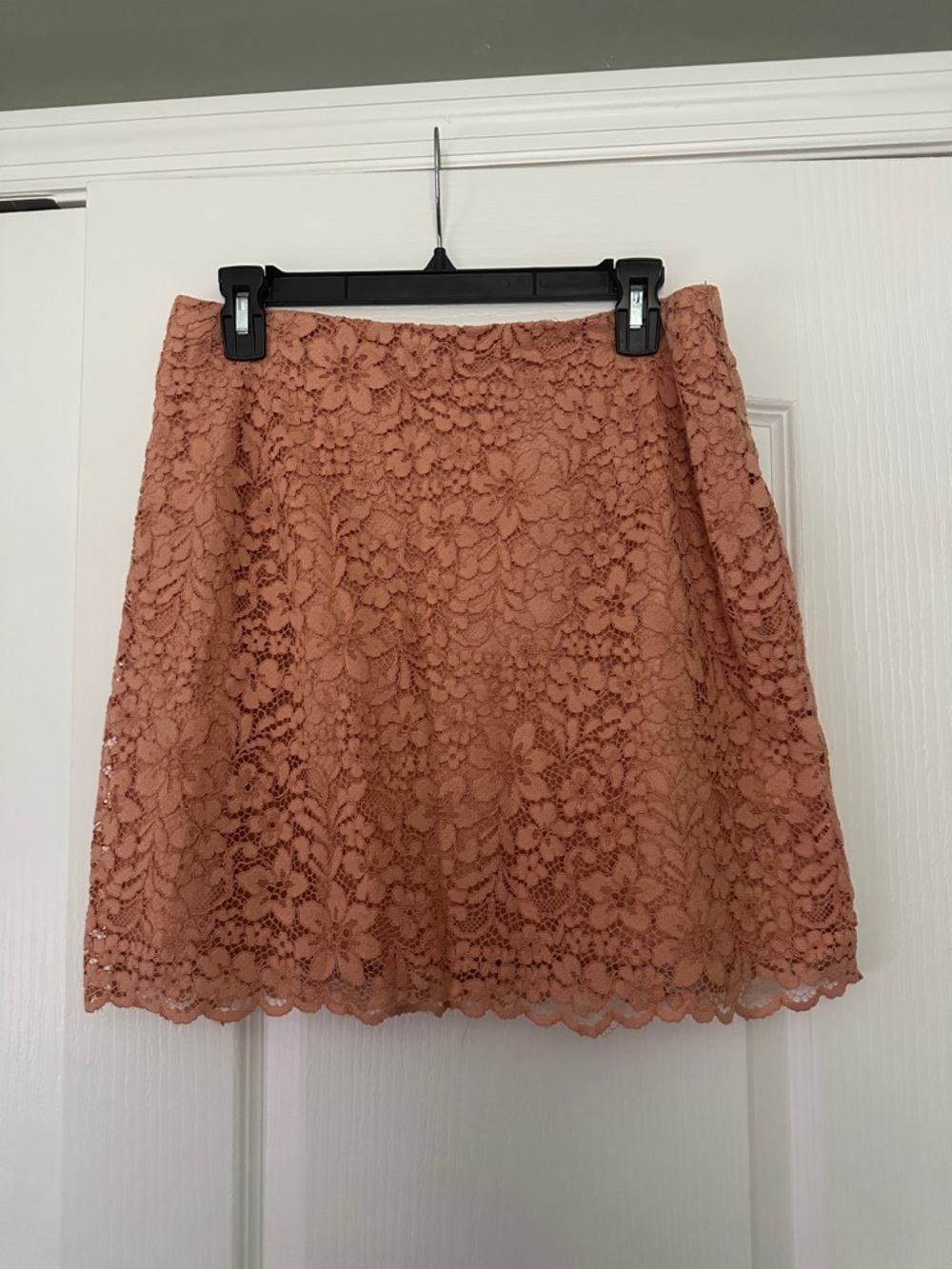 H&M Dusty Coral Floral Lace A-Line Mini Skirt